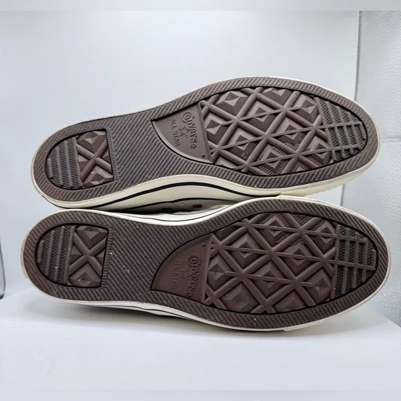 Converse All Star High‎ Top Sneakers Light Gray Gold Eyelets Women’s size 9 - Picture 5 of 7